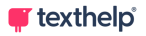 texthelp logo with a pink stylised bird and blue text saying 'texthelp'